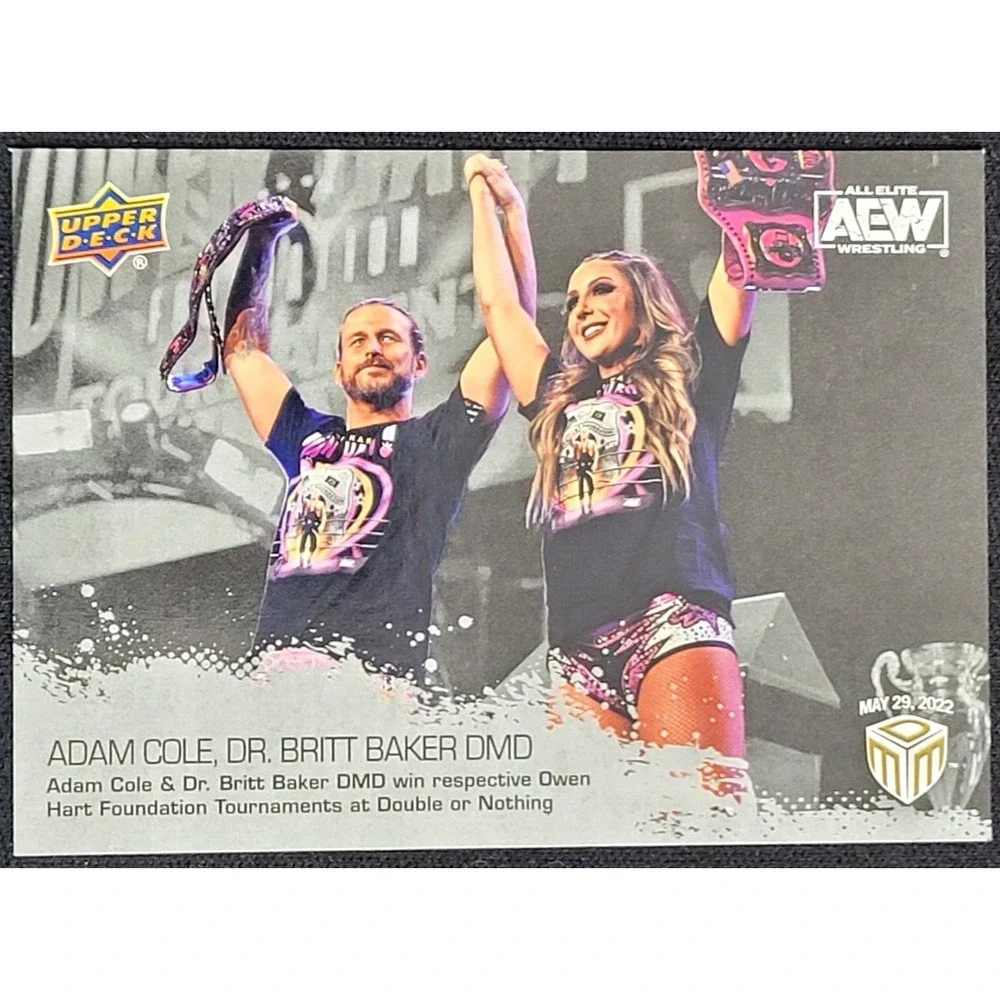 2022 UPPER DECK AEW MATCH DATED MOMENTS ADAM COLE / DR. BRITT BAKER SILVER
